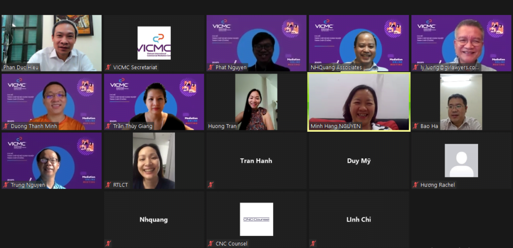 VICMC Mediators in the Shareholder Dispute Discussion session on July 3, 2021
