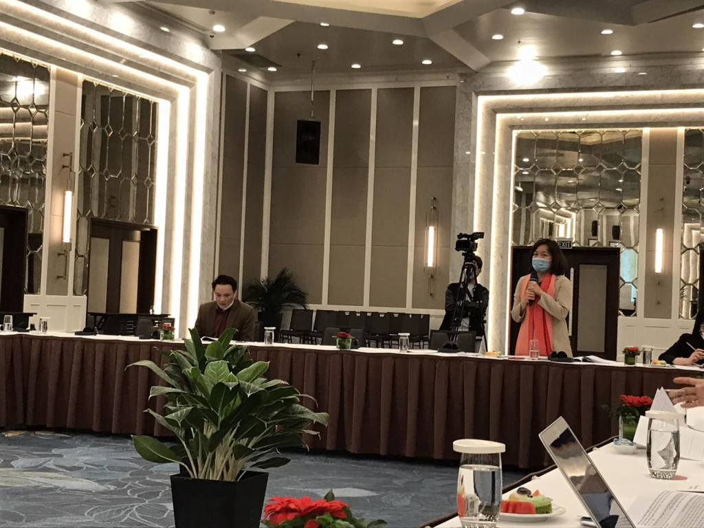 PGS. TS. Nguyễn Minh Hằng - Tổng Thư ký VICMC phát biểu tại Hội thảo góp ý Dự thảo Bộ tài liệu hướng dẫn việc đánh giá xếp hạng các Báo cáo đánh giá tác động của chính sách